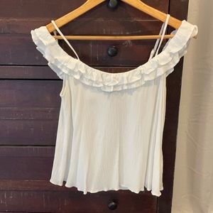 EUC Topshop off the shoulder white crop tank